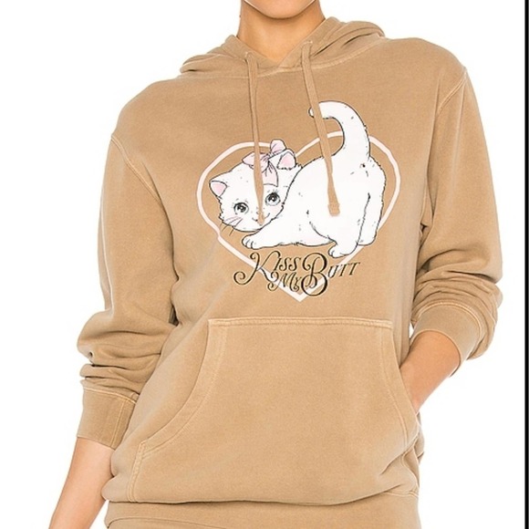 BSR By Samii Ryan Kiss My Butt Hoodie in Sandstone Size M Nwot - Picture 1 of 6